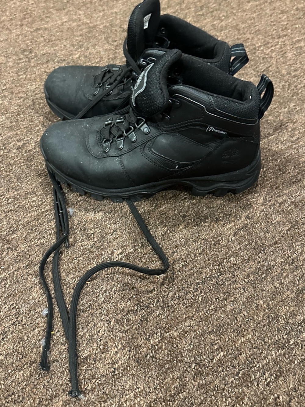 EUC! Men's Timberland Black Leather Hiking Shoes Boots Sz 7 - Picture 2 of 8